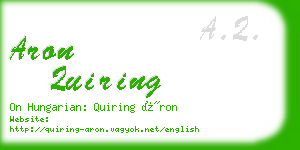 aron quiring business card